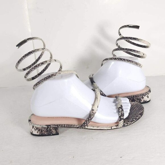 Avec Les Filles Women's Caila US 8M Animal Print Wrap Strap Gladiator Sandal - Picture 5 of 12